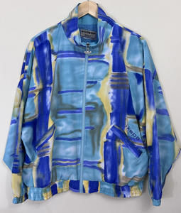 VTG IXSPA Golf Jacket Windbreaker Multicolor Watercolor NO TAG Fits Ladies M-L
